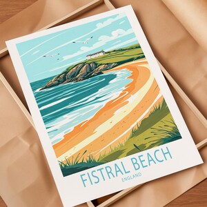 Fistral Beach Kundenspezifisches Reise-Plakat, England Cornwall Wandkunst, Fistral Beach England Druck, Hochzeitsgeschenke, Wohndekorgeschenke
