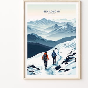 Ben Lomond Scotland Poster, Ben Lomond Travel Print, Scotland Wall Art Print, Minimalist Travel Poster, Birthday Gifts