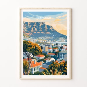 Cape Town Travel Poster, South Africa Travel Wall Art, Cape Town Wall Decor, South Africa Travel Gift, Birthday Present