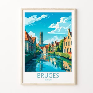 Brügge Stadt Reise-Druck, Brügge Belgien Reise-Poster-Druck, Belgien-Stadt Wandkunst, Brügge Reise-Wand-Dekor, Belgien Wandkunst