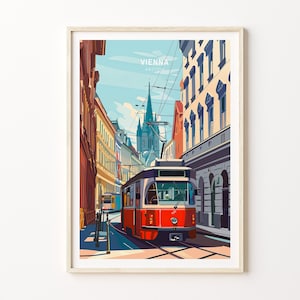 Poster di viaggio di Vienna Austria, arte della parete di viaggio in Austria, poster della città di Austria, decorazioni per la casa di viaggio personalizzate, regali personalizzati