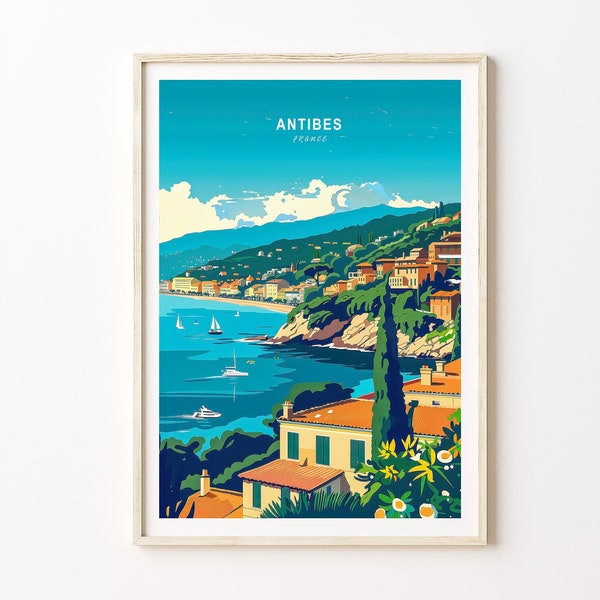 Antibes Travel Poster, Antibes France Travel Wall Art, France City Travel Poster Print, Antibes Wall Decor, Wedding Gifts
