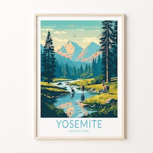 Yosemite Reise-Druck, Kalifornien Yosemite Poster Druck, Yosemite-Nationalpark Wandkunst, Yosemite Kalifornien Reiseplakat