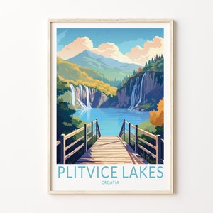 Plitvice Lakes National Park Print Wall Art, Plitvice Lakes Poster, Croatia Plitvice Lakes Wall Art, Croatia Travel Print, Travel Gift