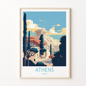 Athens Greece Travel Print, Athens Parthenon Travel Art Wall Decor, Parthenon Greece, Home Decor Wall Art City Travel Poster Gifts