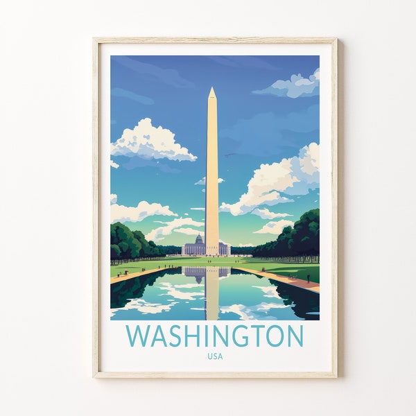Washington Dc Travel Print, Washington DC Poster Print, Washington DC Wall Art, Washington DC Wall Decor, Travel Home Decor
