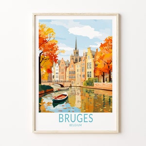 Brügge Belgien Reiseplakat, Brügge Europa Reisepostkarte, individuelles Reiseplakat, personalisiertes Reiseplakat, Geburtstagsgeschenk