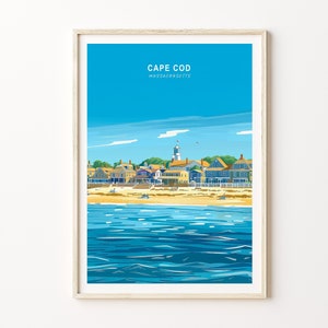 Cape Cod Travel Print, Cape Cod Massachusetts Travel Wall Art, Cape Cod Wall Decor, Massachusetts Travel Gift, Home Decor