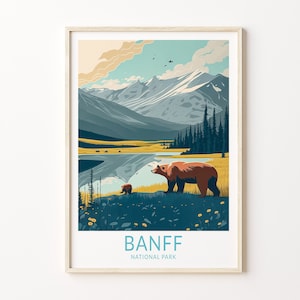 Banff Nationalpark Poster Wandkunst, Nationalparks Reiseplakat, Banff Kanada Wandkunst, Banff Kanada Reisedruck, Reisegeschenk