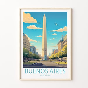 Buenos Aires Argentina Travel Print, Buenos Aires Argentina Travel Poster Regalos, Argentina Wall Art Travel Poster, Impresiones de viaje