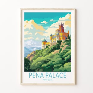 Pena Palace Portugal Travel Poster Wall Art, Pena Palace Portugal Poster, Portugal Wall Art, Portugal Travel Print, Travel Gift