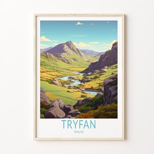 Tryfan Travel Poster, Tryfan Mountain Wales Wall Decor, Tryfan Wales Travel Print, City Personalised Gifts, Wedding Gifts