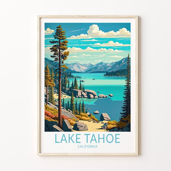 Lake Tahoe National Park Print Wall Art, Lake Tahoe Poster, Tahoe National Park Wall Art, Tahoe Travel Print, Travel Gift