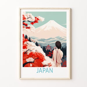 Japan Wall Art Travel, Kyoto Travel Fuji Wall Art, Japanese Poster, Japanese Minimalist Print, Japanese Trinational Wall Art