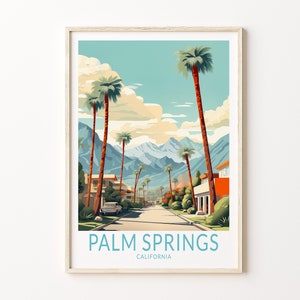 Palm Springs Poster, Palm Springs Art Travel Poster, California City Wall Art, Palm Springs Wall Decor, Wedding Gifts