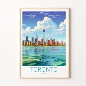 Toronto Canada Travel Print Wall Art, Toronto Skyline Canada Travel Poster, Canada Travel Poster, Traveler Home Décor, Traveler Gift