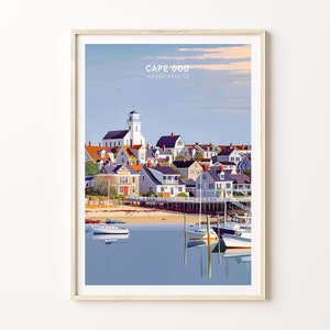 Cape Cod Travel Poster, Cape Cod Massachusetts Poster Print, Massachusetts Wall Art, Home Decor, Custom Travel Gifts
