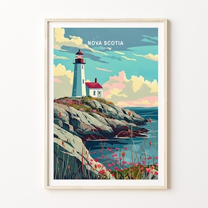 Nova Scotia Canada Travel Print, Canada City Wall Art, Nova Scotia Custom Travel Poster, Home Decor, Personalised Gifts