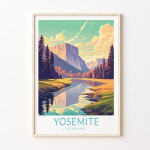 Yosemite National Park Print Wall Art, Yosemite California Poster, National Park Wall Art, Yosemite Travel Print, Birthday Gift