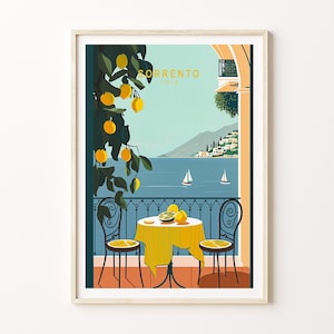 Sorrento Italy Lemons Coast Travel Print, Sorrento Italy Lemons Travel Poster Print, Sorrento Wall Art, Food, Fruit Wall Decor