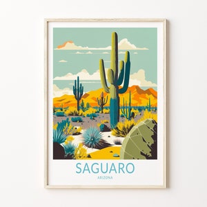 Saguaro National Park Print Wall Art, Saguaro Arizona Poster, National Park Wall Art, Saguaro Travel Print, Birthday Gift