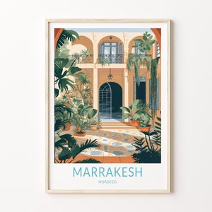 Marrakesh Travel Poster, Marrakesh Morocco Wall Art, Morocco Travel Home Decor Wall Art City Travel Poster Gifts, Marrakesh Poster, Traveler