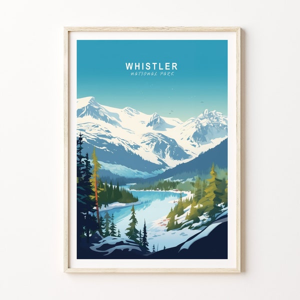 Whistler Canada National Park Travel Poster, Whistler Canada Poster, National Parks Custom Travel Print, Personalized Travel Poster