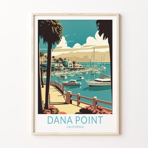 Dana Point Travel Poster, California Dana Point Travel Poster, Travel Wall Art, Orange County Dana Point Travel Poster