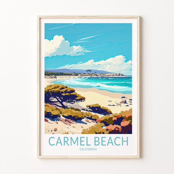 Carmel Beach California Travel Print, Carmel Beach Poster Print, Carmel Beach Wall Art, California Coast Wall Decor