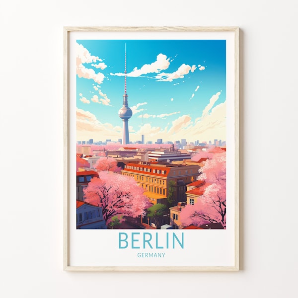 Berlin Germany Travel Poster  Wall Art, Berlin Germany Travel Poster, Europe Travel Poster, Germany Traveler Home Décor