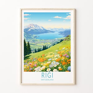 Rigi Switzerland Travel Poster, Rigi Switzerland Poster Print, Switzerland Custom Travel Print, Personalized Travel Poster, Birthday Gifts