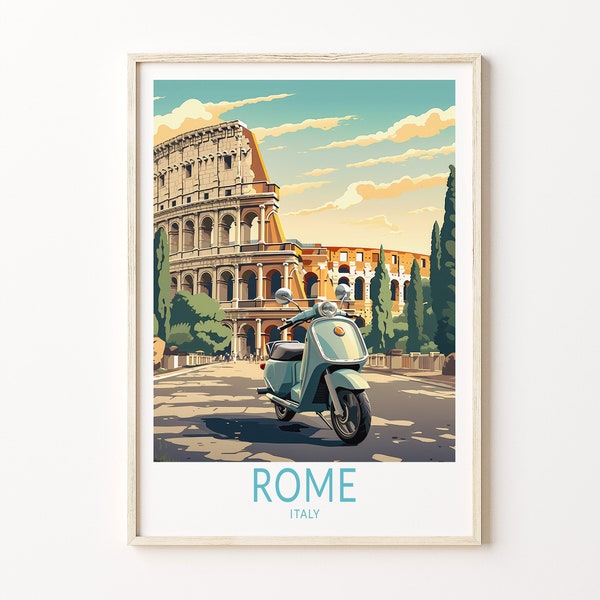 Art mural affiche de voyage Rome Italie, affiche du Colisée de Rome, art mural Rome du Colisée, impression de voyage Architecture Italie, cadeau de voyage