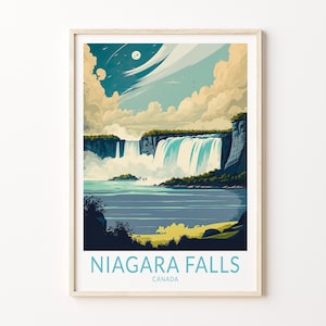Niagara Falls Reiseplakat, USA Kanada Reiseplakat, Niagara Falls Wandkunst, Falls Natur Reiseplakat, Reisegeschenke