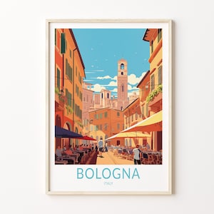 Bologneser Reiseposter, Bologneser Italien Wandkunst, Italienreise Home Decor Wandkunst Stadtreiseposter Geschenke, Bologneser Poster, Italienreisedruck
