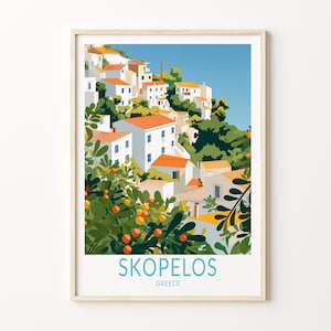 Skopelos Island Greece Travel Print, Skopelos Travel Art Wall Decor, Home Decor Wall Art City, Personalized Travel Poster Gifts