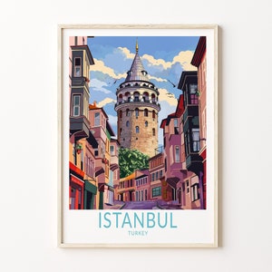 Istanbul Turkey Travel Poster, Turkey Wall Art, Istanbul Turkey Travel Gallery, Historical City, Birthday Gift, Wedding Gift