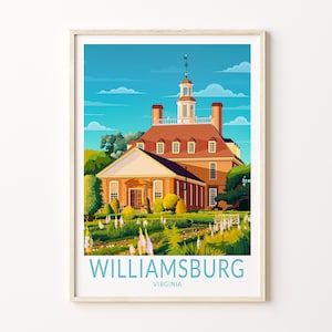 Williamsburg Travel Poster, Virginia Travel Wall Art, USA Custom Travel Poster, Travel City Poster, Williamsburg Gifts