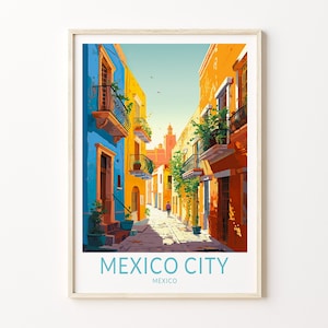 Cartel de viaje de la Ciudad de México, Impresión de cartel de viaje de la Ciudad de México, Arte de pared del cartel de viaje, Ciudad de México, La capital, Cartel de viaje