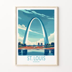 St. Louis Travel Poster, Missouri Wall Art, The Gateway Arch Poster, St. Louis Missouri Print, Personalised Gifts, Travel Gifts