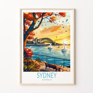 Sydney City Travel Poster, Sydney Australia Travel Art Poster, Australia Home Decor Wall Art, Australia Print, Wedding Gifts