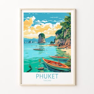 SchnüffelKupfer Thailand Reisedruck,Puketuk Thailand Insel Poster Druck,Puketet Wandkunst, Thailand Thailand InselSchneereise, Flitterwochen Poster