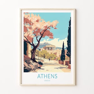 Athens Greece Travel Print, Athens Parthenon Travel Art Wall Decor, Parthenon Greece, Home Decor Wall Art City Travel Poster Gifts