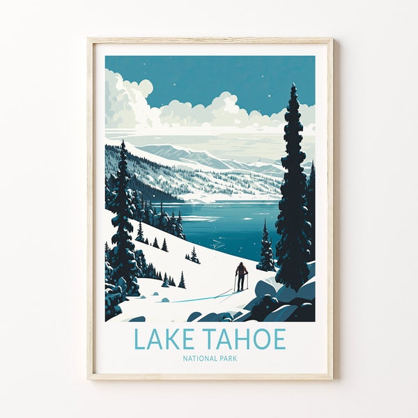 Lake Tahoe National Park Print Wall Art, Lake Tahoe Poster, National Park Wall Art, Travel Print Poster, Travel Gift