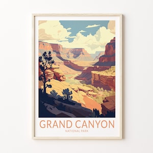 Grand Canyon Arizona Travel Poster, Grand Canyon Travel Poster Print, National Parks Wall Art, Wall Art Gallery, Birthday Present