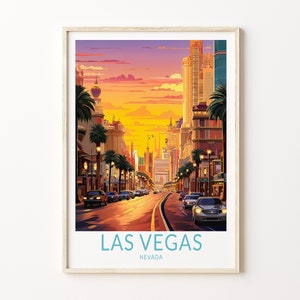 Póster de Las Vegas Nevada, póster de viaje de Las Vegas Nevada, póster de viaje de Las Vegas Nevada, decoración del hogar, regalo para viajeros