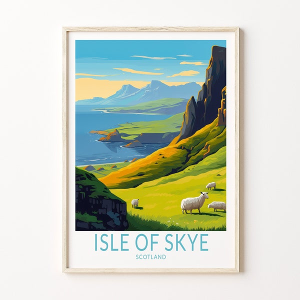 Isle of Skye Travel Print, Isle of Skye Scotland Poster Print, Isle of Skye Wall Art, Scotland Coast Wall Decor, Custom Travel Poster