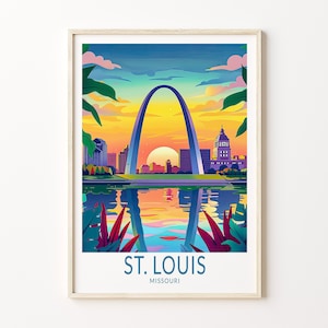 St. Louis Missouri Travel Print, Missouri Wall Art, St. Louis Missouri Poster, The Gateway Arch Print, Personalised Gifts
