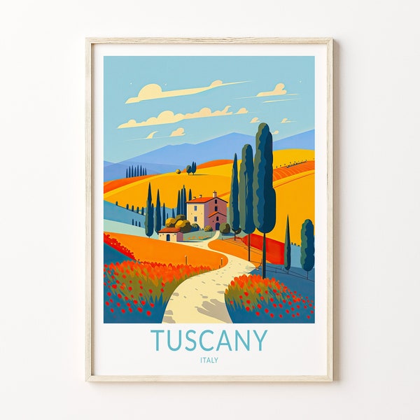 Tuscany Italy Print Wall Art, Tuscany Poster, Italy Tuscany Wall Art, Tuscany Italy Travel Poster, Europe Travel Poster