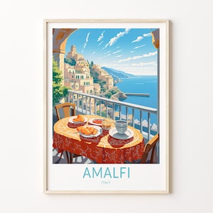 Amalfi City Travel Print, Amalfi Italy Travel Poster Print, Amalfi City Wall Art, Italy Travel Wall Decor, Amalfi Coast
