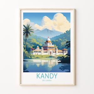 Kandy Sri Lanka Travel Poster, Kandy Sri Lanka Poster Print, Colombo Kandy Sri Lanka Wall Art, Siri Lanka Wall Decor, Birthday Gifts